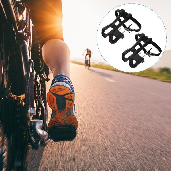 

bike pedals 1 set anti-slip belt fixed gear cycling pedal toe clip strap