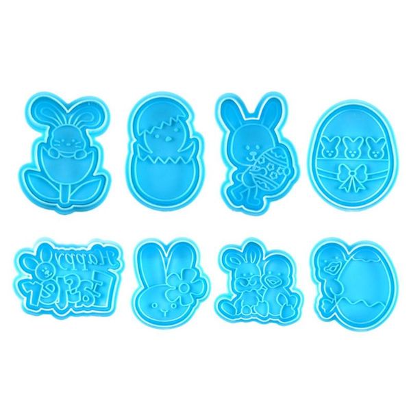 

baking moulds 4pcs easter plastic mold kitchen biscuit cookie cutter pastry plunger 3d die fondant cake decorating tools