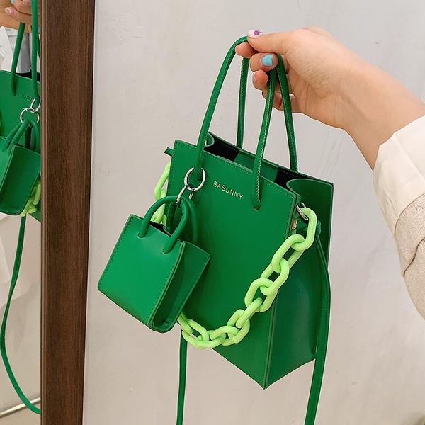 

evening bags two-piece chain design women's small designer pu leather crossbody sale ladies shoulder handbags 2021summer