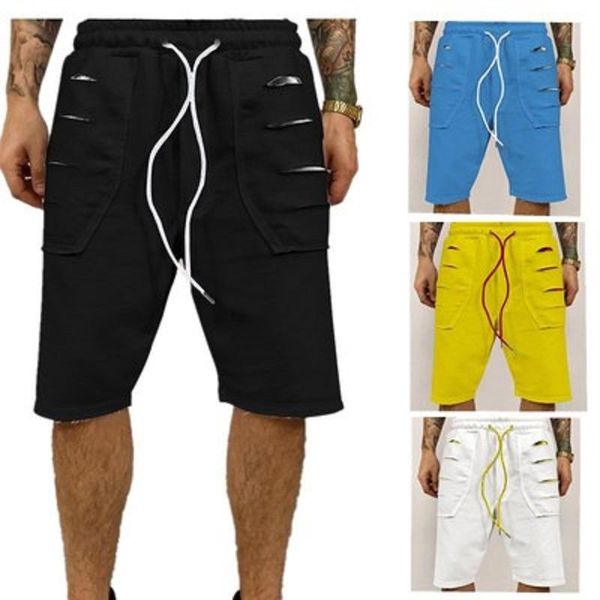 

fashion shorts men's summer loose casual sports over the knee big pants street dance personality style, White;black