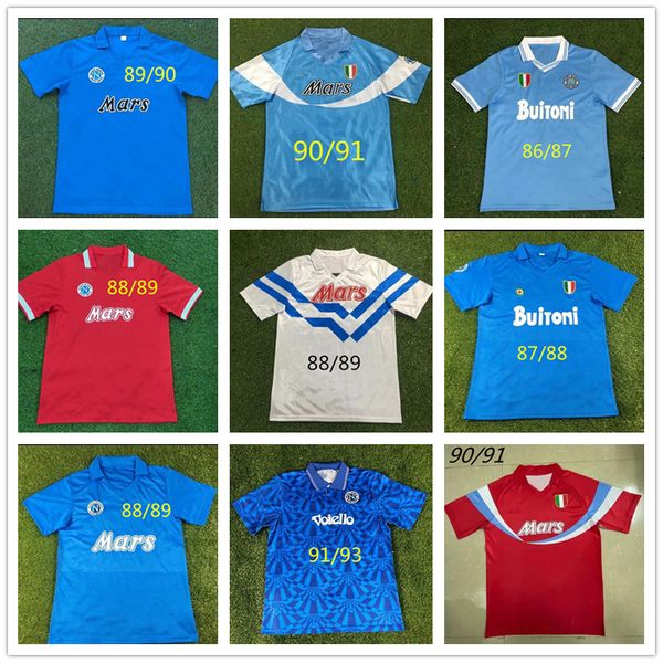 1986 87 88 89 90 91 92 93 napoli Maglia da calcio retrò MARADONA 1987 1988 1989 1990 2000 Maglia da calcio vintage INSIGNE Napoli