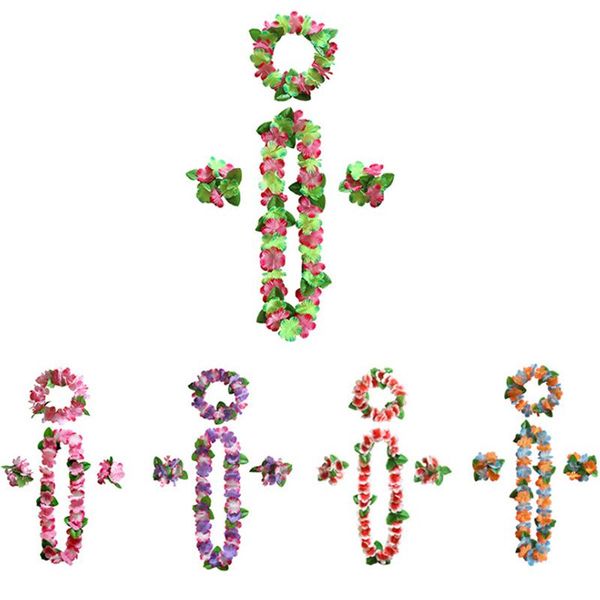 

decorative flowers & wreaths 1 set hawaiian flower leis garland necklace diy decoration fancy dress party