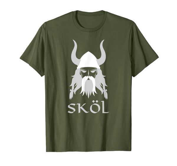 

skol nordic scandinavian warrior viking helmet t-shirt, White;black