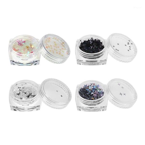 

1pc colorful star pattern nail sequins eyeshadow makeup glittering salon beauty manicure tools accessories1, Silver;gold