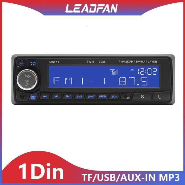 

car audio radio stere mp3 player leadfan 1088 1din 12v aux tf card u disk head unit in dash digital media receiver