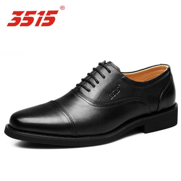 

jihua 3515 strong men's spring and autumn three joint leather shoes business formal low single cf15, Black