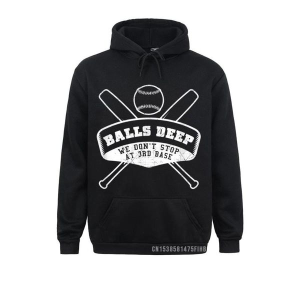 

men's hoodies & sweatshirts balls deep we don't sat 3rd base funny sweatshirt funky mens gift unique clothes thanksgiving day, Black