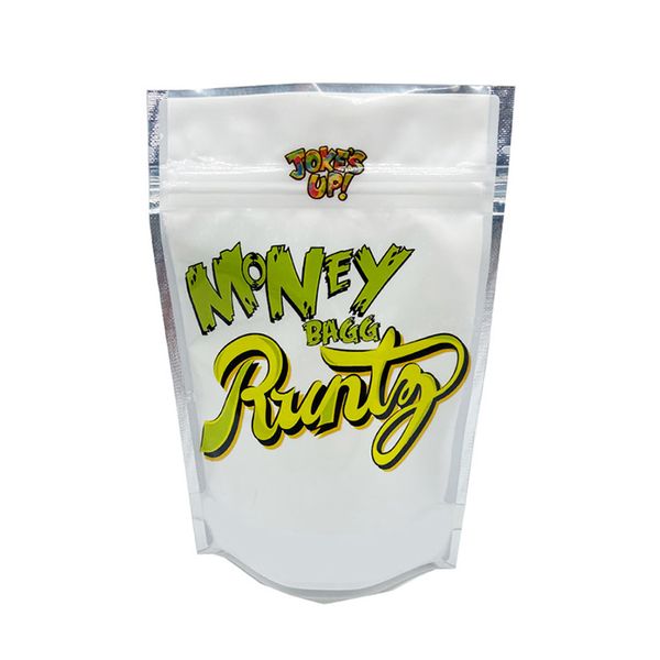 

jokes up money bagg runtz mylar bags 3.5g laminated 4*6 smell proof resealable food grade plastic packaging zip bag