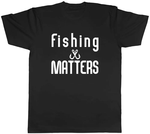 

fishing matters mens t-shirt tee, White;black