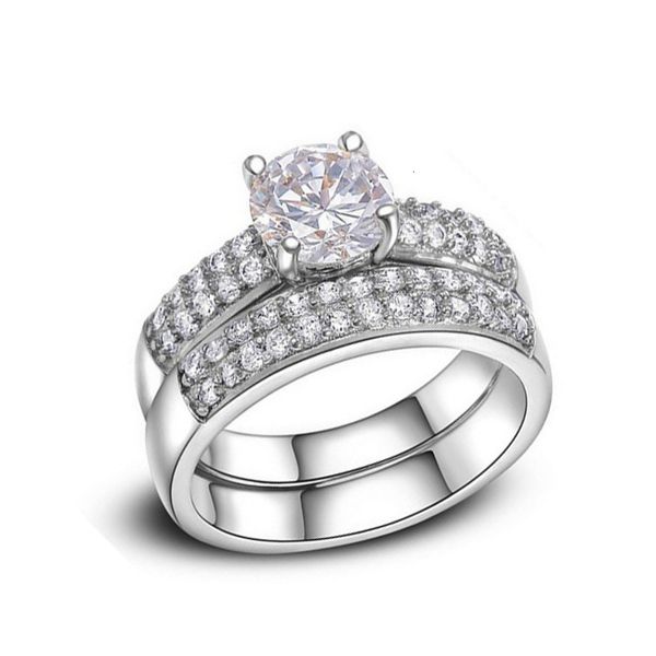 

micro inlay ring set zircon jewelry accessories selection, Silver