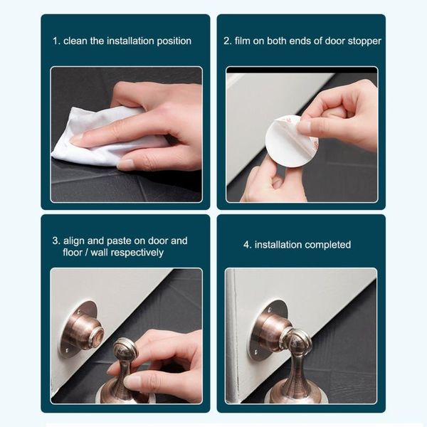 

1pcs stainless steel magnetic door ser sticker hidden holders catch floor wall mounted nail-doorshardware catches & closers
