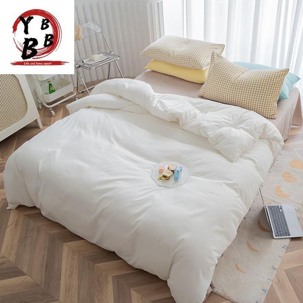 

bedding sets solid color white quilt cover pillowcase bed flat sheets modern duvet twin full single girls bedclothes