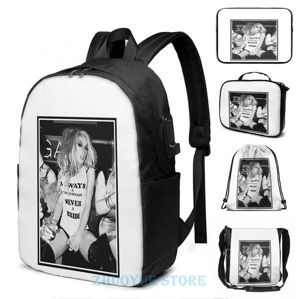 

backpack funny graphic print alaska thunderfuck usb charge men school bags women bag travel laptop