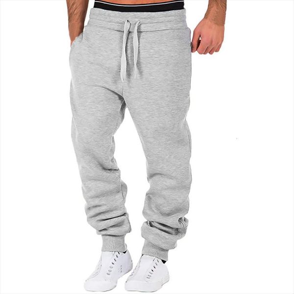 

vintage calf cotton joggers pockets women pant elastic waist solid baggy trousers streetwear casual, Black