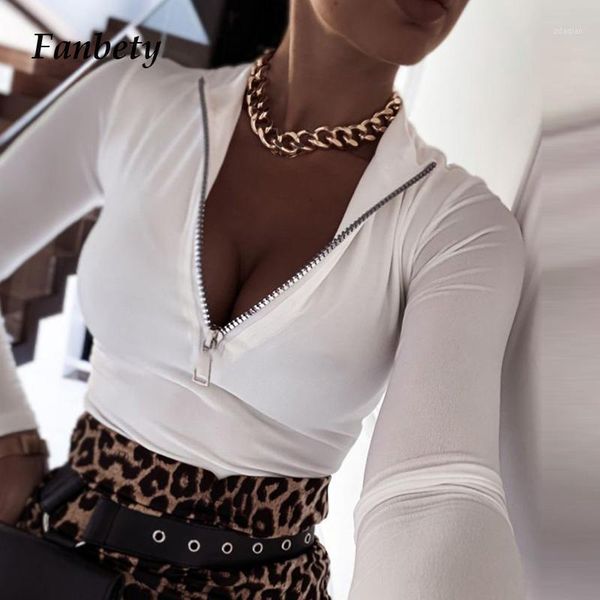 

spring fashion zipper design blouse shirts women autumn elegant long sleeve pullover ladies solid hollow out blusa women's blouses, White