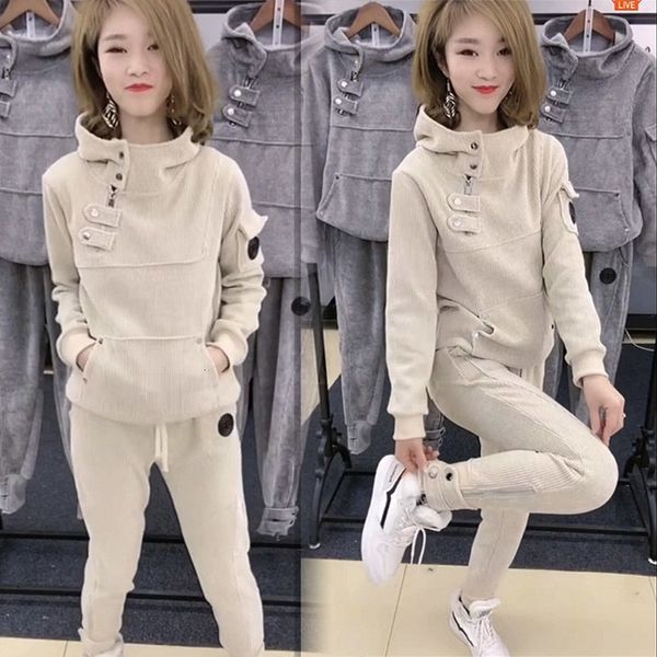

women's tracksuits set two female sports pieces, spring outfit, cof1, Gray