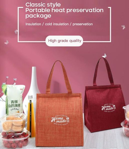 

storage bags large capacity waterproof cold pack aluminum foil insulation bag portable lunch container handbag