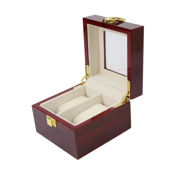 

watch boxes & cases 2/3/5/6/10/12 slots box storage with red black wooden glass case bracelet display casket watches holder, Black;blue