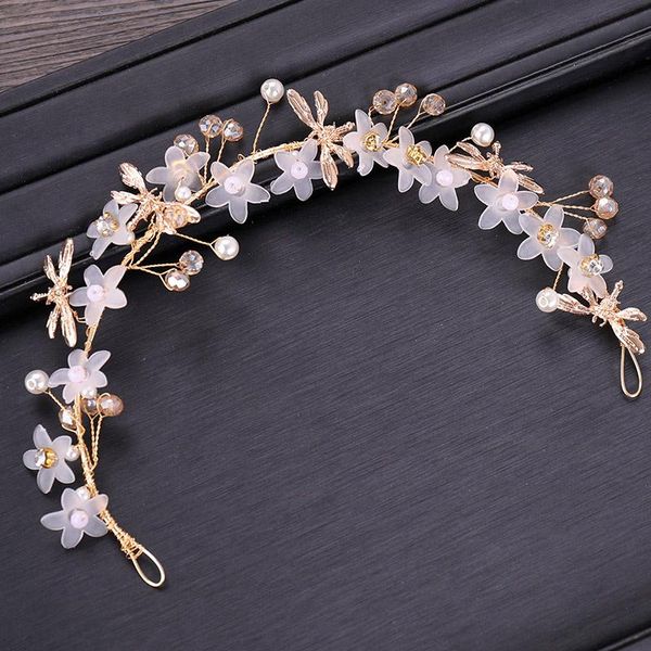 

hair clips & barrettes headbands jewelry accessories for women handmade crystal imitation pearl flowers wedding hairband exquisite headwear, Golden;silver