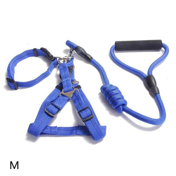 

dog collars & leashes durable elastic retractable pet leash with chest strap outdoor collar elastic, three-piece set