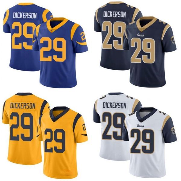 

los angeles rams men #29 eric dickerson women youth limited rush jersey, Black;red