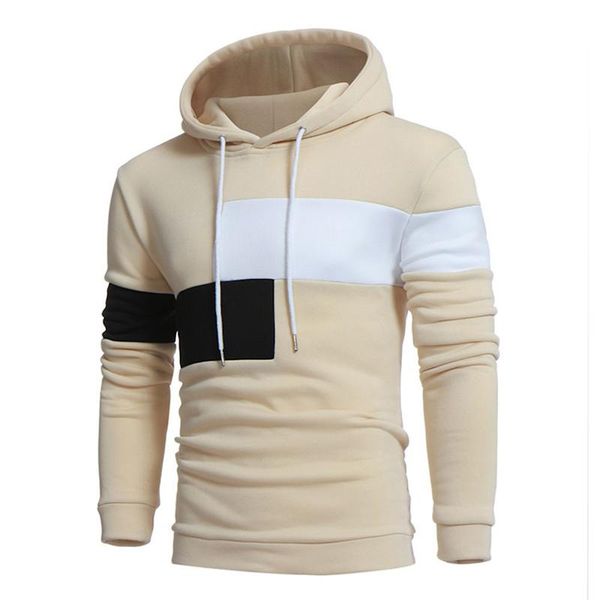

men's hoodies & sweatshirts patchwork men autumn winter 2021 style mens hooded streetwear pullover man fitness clothing 3xl, Black