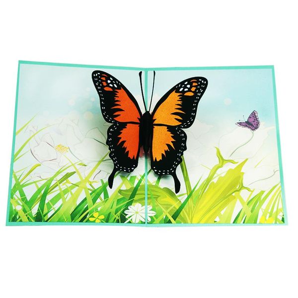 

greeting cards 3d handmade color print butterfly love flower paper invitation mother's day kids girlfriend birthday party gift