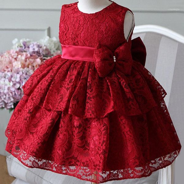 

girl's dresses red tulle baby girl dress baptism for girls 1st year birthday party wedding gown infant christening clothing, Red;yellow