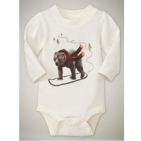 

bear baby bodysuits 100% cotton baby boy clothes shirt white sk long sleeve infant jumpsuits 210413, Blue