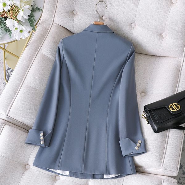 

women's jackets spring autumn double-breasted blazer suit office ladies long sleeve button design blazers women slim fashion jacke, Black;brown
