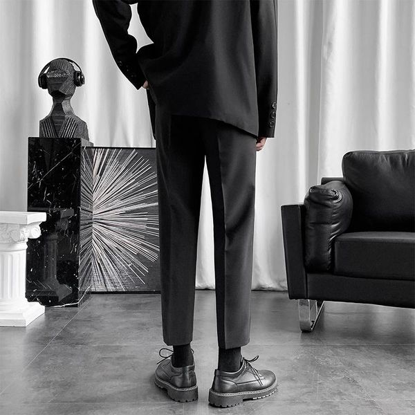 

men's suits & blazers small trousers baggy 21 summer autumn slim casual straight-leg suit, White;black