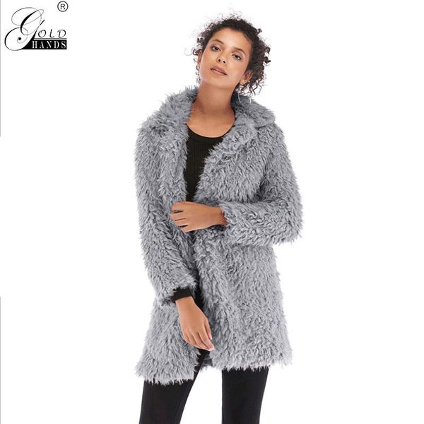 

women's jackets gold hands autumn winter arrival streetwear solid long sleeve faux lamb fur european style warm coats ng, Black;brown
