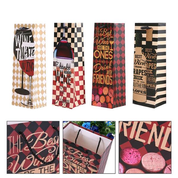 

gift wrap 12pcs handy paper bags high-end letters decorative for red