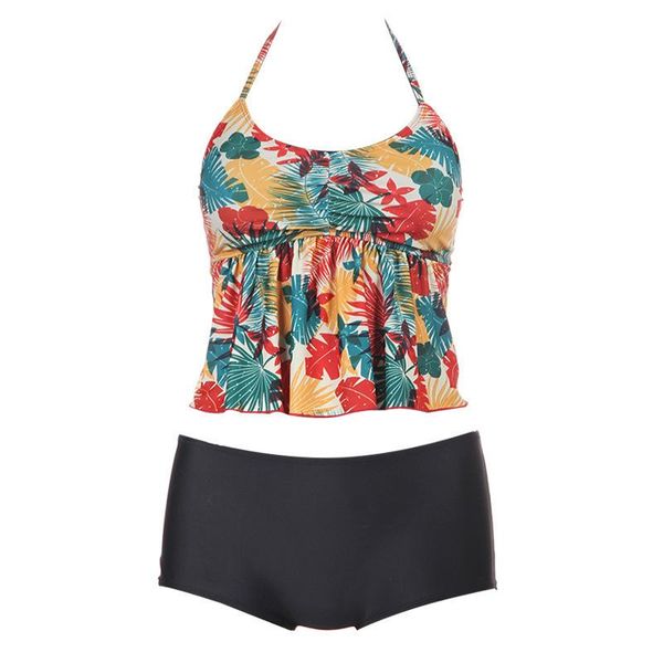 

one-piece suits swimwear 2021 swimsuit women tankini sets swim floral printed beach wear bathing female bandage monokini suit