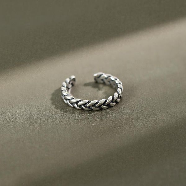

cluster rings 100% 925 sterling silver twist woven joint for women finger jewelry, vintage toe ring bijoux femme accessories, Golden;silver