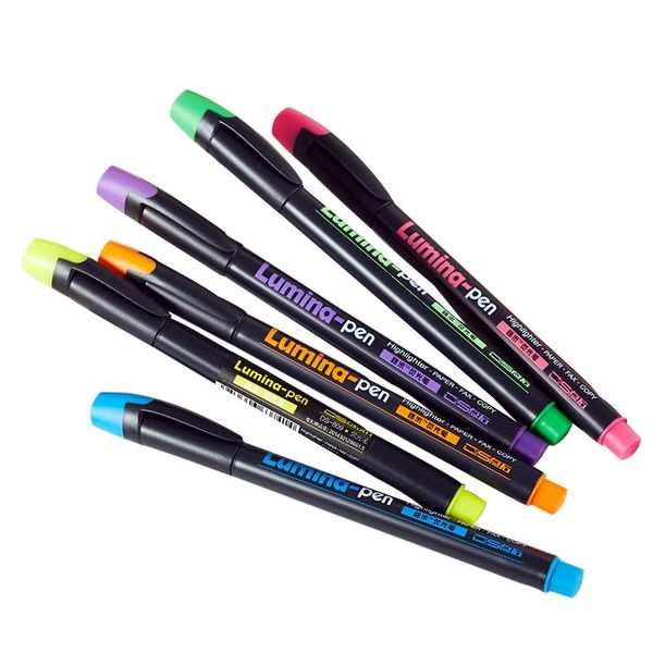 

highlighters 48 pcs/lot spot liner marker pen fluorescent color highlighter wholesale highlight pens stationery office school supplies cb718, Black;red