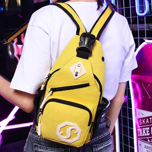 

ms bags usb charging messenger sling bag waterproof chest oxford single shoulder strap pack fashion dual-use handbags waist