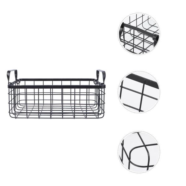 

iron metal sundries storage basket cosmetic organizer for home offices baskets