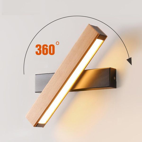 

wall lamp nordic led solid wood aluminum bedroom bedside living room lighting modern simplicity whirling study lamps