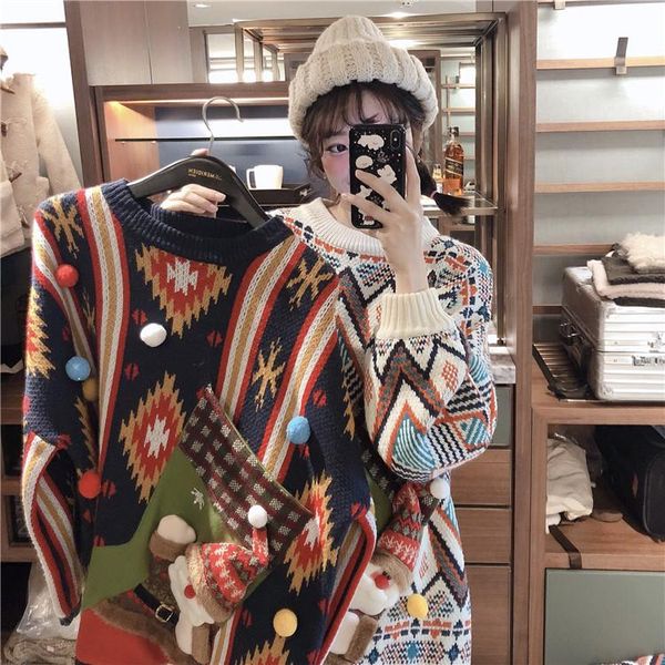 

women's sweaters pullover poncho sweater female heavy industry 2021 autumn and winter thickened hedging lazy wind loose outer wear sant, White;black