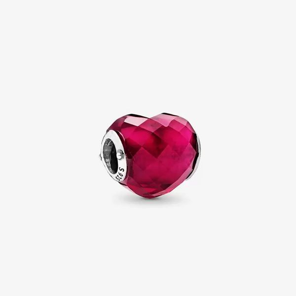 Otantik 925 Gümüş Boncuk Bilezikler Fuşya Pembe Kalp Charm Slayt Boncuk Charms Avrupa Pandora Tarzı Takı Bilezikler Murano Uyar