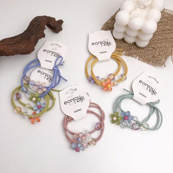 

hair accessories 2pcs fashion rope women ultra-stretch all-match crystal block girls band ins personality head female ring