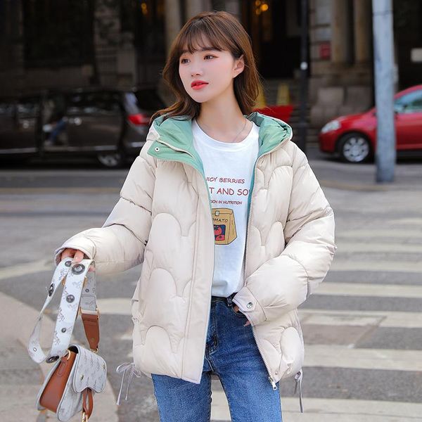 

women's down & parkas short puffer jacket women autumn winter warm thick bubble coat female hooded korean fashion casual outwear clothi, Black