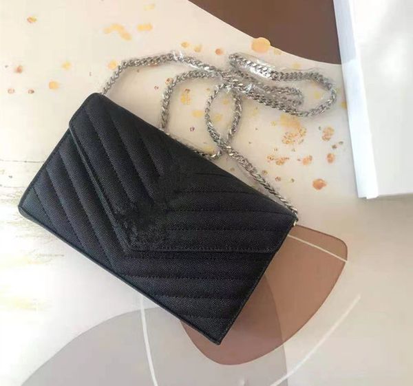 

woman cowhide original presbyopic box genuine caviar fashion clutch leather shoulder bags lady handbag bag card holder purse rjekd