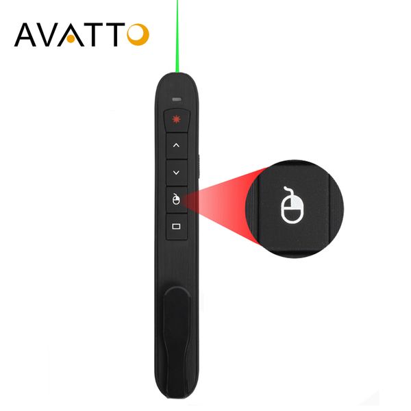 

avatto rechargable 2.4g wireless laser presentation pointer with air mouse powerpoint presenter remote control ppt clicker pen