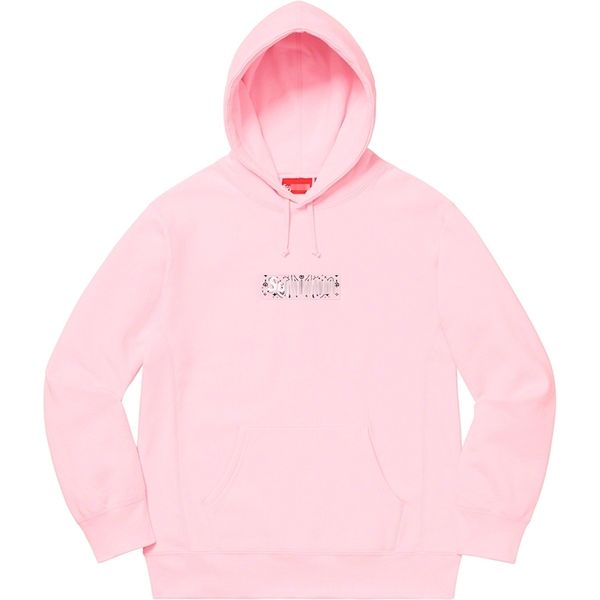 

tested version 19fw bandana box cashew embroidery plush hoodie, Black;white