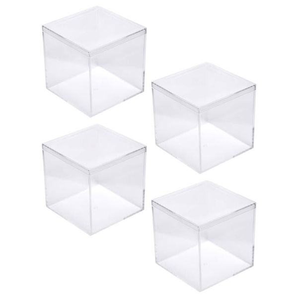 

gift wrap 4pcs square packing boxes clear box party favors for candy cake