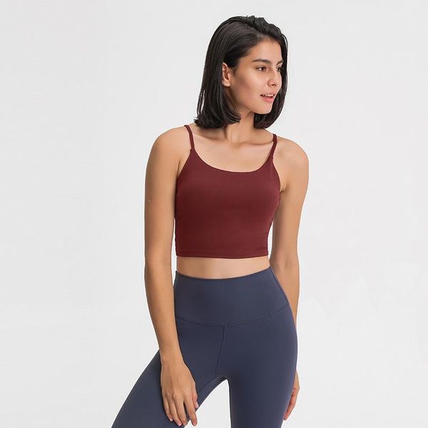 

women's yoga crop vest chest pad half sling suit gym sport trainning breathable quick dry nti-pilling sports bra outfit