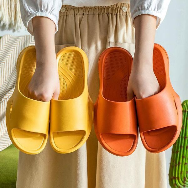 

slippers home indoor bathroom soft bottom non-slip bath slides solid color summer fashion household couple1, Black