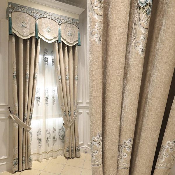 

curtain & drapes european style living room high grade light luxury heat insulation sunscreen thickened chenille bedroom finished shading